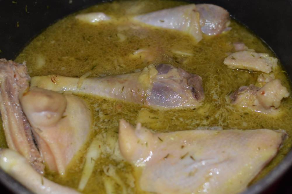 boiling chicken